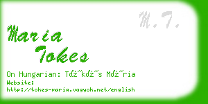 maria tokes business card